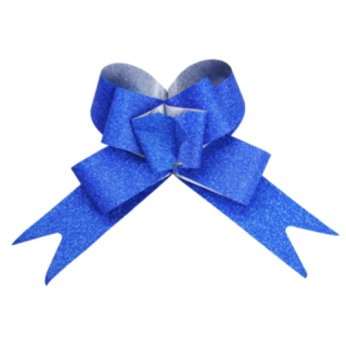 Laço Pronto Glitter Azul 3cm X 45cm